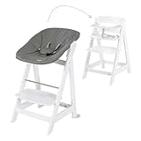 roba Hochstuhl, Born Up Click- Komplettset 2 in 1 mit Aufsatz- für Kinder ab 0 Monaten -Farbe weiß-grau