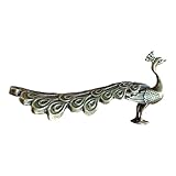 sporful Messing-Pfau-Figur, Antik-Heimdekoration, Sammlerstück, Vogelstatue, Tierskulptur für Wohnzimmer, Tisch, Desktop-Dekoration, 11,2 x 6,6 cm