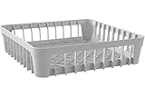 HENDI 871331 Spülkorb, Spülmaschinenkorb, Gläserkorb, für Gläser und Tassen, Polypropylen, 400x400x(H)150mm, grau