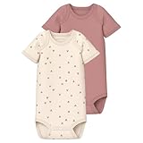 NAME IT Baby - Mädchen Nbfbody 2p Ss Buttercream Hearts Noos, Buttercream, 80