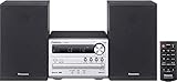 Panasonic SC-PM250EG-S Micro-Hi-Fi-Kompakt-Stereoanlage mit CD-Player, FM-Radio, USB & Bluetooth, 20-W-Lautsprecher, satter Bass & klarer Klang, Silber