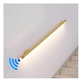 LED ils mit Sensor Licht für den Innenbereich, Treppengriff, Wandmontage, Villa, Korridor, Durchgangsleuchte für ältere Menschen und Kinder, Holzfarbe, 1 m