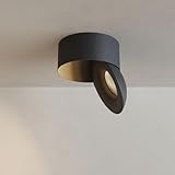 s.luce Santa Neo LED-Deckenstrahler schwenkbar dimmbar Deckenlampe Deckenleuchte, Farbe:Schwarz, Lichtfarbe:Extra Warmweiß (2700K)