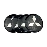 ZGCYK 4 Stück Radnabenkappen Aufkleber für Mitsubishi Zinger Galant Lancer ASX Pajero Outlander 56MM Felgendeckel Radkappen Reifen Felgen Radnabenabdeckung Zubehör,BlackSilver