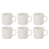 Gerlach 1760 Kaffeebecher Set - Becher Trinkbecher mit Henkel - für 6 Personen - Porzellan - Flow New - Elfenbein 350 ml