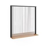 Vicco Wandspiegel Orlando, Anthrazit/Goldkraft Eiche, 57 x 60 cm mit Spiegel