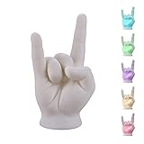 Deko LED Rock-Faust Akku Lampe - Metal Hand Zimmer Dekoration mit 5 wechselnden RGB Farben - ca. 10 x 17 x 7 cm (B x H x T) Dekoration Wohnzimmer Batteriebetrieben
