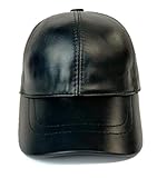 URBAN 5884 Lederhut - Herren-Damen-Echtlederhut mit Visier, weiche Lederkappe, Unisex, Schwarz