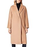 Gerry Weber Damen Mantel mit Wollanteil Langarm Mantel lang Wintermantel unifarben Camel 48