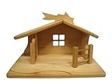 Weihnachtskrippe aus geöltem Buchenholz