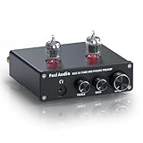 Fosi Audio BOX X4 HiFi Phono Röhren Vorverstärker, Hi-Fi Röhrenvorverstärker Kopfhörerverstärker, JAN 5725W Vakuumröhren für MM Plattenspieler, Gain-Stereo-Audio für Phono-Audiophil