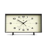 NEWGATE® Wideboy wecker | Rechteckiges Retro Design | Schwarz | Zifferblatt aus der Mitte des jahrhunderts | Ideal für nachttisch, Schreibtisch, kaminsims oder Regal | Retro Accessoires