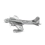 Fascinations MMS091 Metal Earth Metallbausätze - Bomber Boeing B-17 Flying Fortress, lasergeschnittener 3D-Konstruktionsbausatz, 3D Metall Puzzle, DIY Modellbausatz mit 2 Metallplatinen, ab 14 Jahre