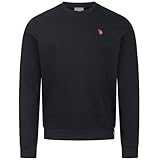 U.S. POLO ASSN. Herren Pullover (S-3XL) Langarm Sweatshirt mit Rundhalsausschnitt warm P015 - Schwarz-Rust Größe XL - Gr.XL