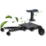 TinyPath Kinder Buggy Board - Universelles Trittbrett 14cm Sitz für alle Kinderwagen & Reisebuggys | Geschenkidee | Sicher, stabil & rutschfest | Einfache Montage | Kinderwagen-Zubehör