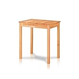 KHG Esstisch Buche Massivholz 70x50 cm - Landhausstil, gerade Kante, für 2-4 Personen, Zeitloser Holztisch, kompakt, Höhe 75 cm - Küchentisch klein & robust