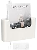 FKTXCO Hängende Wandhalterung, Akten-Organizer, Halter ohne Bohren, Tür, Büro, Post, Aufbewahrung, Zeitschriften, Umschläge, Planer, Wand, einzelne Tasche, Kunststoff (gebrochenes Weiß, 2 Stück)