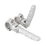 Für Ural Dark Force/Gear Up/Ambassador/Red Oktober/FRWL aus Russland, alle 22 mm, 25 mm, 27 mm, 32 mm, Universal-Autobahn-Fußstütze, 360 Grad drehbar, 7/8 1 1,25 Zoll (silber)