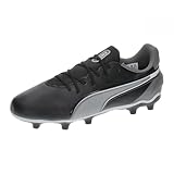 PUMA Unisex Kinder King Match Fg/Ag Jr Soccer Shoe, Puma Black Puma White Cool Dark Gray, 34 EU