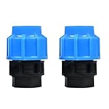 HAFRILY PP Kupplung Mdpe 32mm x 1 Zoll Innengewinde Ag für PE80 PE100 Rohren Schläuche mit 32mm Klemm Schnellkupplungsadapter für PE Rohr PN16 DVGW Trinkwasser Zertifiziert (2 Stück)