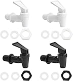 Kunststoff Getränkespender Zapfhahn, für Kalte und heiße Getränke, Getränkespender Zapfhahn,für Bierfass, Saft, Glas, Kaffee, Trinkbrunnen, Schwarz+Weiß,4 Stück