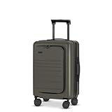 ETERNITIVE - Handgepäck Koffer I Reisekoffer aus Polycarbonat & ABS I Größe: 54 x 34 x 23,5 cm I USB-C- und USB-A-Port I Koffer Leicht mit Rollen 360° I Hartschalenkoffer mit TSA-Schloss I Olivgrün