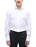 eterna Langarm Hemd Slim FIT Twill unifarben W41 Langarm Weiß
