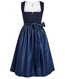 DIRNDLSTERN Damen Blau Ohne - Schnürung Midi Damen Outfit Oktoberfest 2025 gr 38