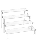 QWORK® 4-Stufig Acryl Display Ständer aus 4 mm Starker Acrylplatte - 30x25x20cm - Transparente Acryl Display Riser Regal für Figuren, Schmuck, Cupcake, Lippenstift, Nagellack, Gewürz
