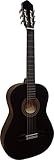 MSA Musikinstrumente 4/4 GITARRE - KONZERTGITARRE SCHWARZ - CLASSIC - HOCHGLANZ POLIERT - MENSUR 64cm - DECKE: Lindenholz