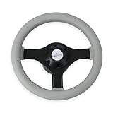 wellenshop Steuerrad Kunststoff wetterfest Riviera Bootslenkrad mit Universalkonus Nabe Bootssteuerrad Grau Lenkrad Steuerrad Boot Schiff Schiffssteuerrad Yacht Motorboot