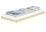 Erst-Holz Niederflurbett Futon extra niedrig, Studentenbett 100x200 Fichte Tanne geölt V-60.47-10ohne Zubehör