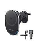 Anker Prime Magsafe Kfz-Ladegerät, Qi2 25W zertifiziertes kabelloses Autoladegerät mit TEC-Aktivkühlung, Starke Magnete, Lüftungshalterung für iPhone 17–12 (Lüftungskompatibilität prüfen), 60W Adapter