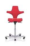 Drehstuhl HAG Capisco Bürostuhl 8106 Bezug XTREM Panama YS079 Rot - Ergonomisches gesundes sitzen