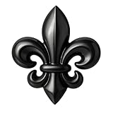 Brosche Fleur de Lys Frankreich | Klassische und elegante Brosche | Anstecker für Herren | Geschenk Anstecknadel für Hochzeit | Französisches Luxus-Accessoire schwarz matt, mm, Edelstahl, Nein