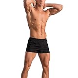 GYMAPE Männer Fitnessstudio Bodybuilding Trainieren Baumwolle Sport Shorts Schwarz L