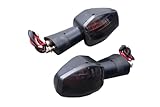 avdb-moto Paar Vorne Blinker Vordere kompatibel mit HONDA CBR 600 RR PC37 2005-06, CBF 600 PC38 2004-07, CBR 600RR PC37 2003-04, CBF 600 PC43 2009-12, CBR 954 RR 900RR SC50 02-03 (Schwarz Getönt Noir)