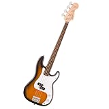 Squier by Fender Debut Collection Precision Bass, Einsteigerfreundlicher Bass mit sattem Klang, Hochwertiges Laurel Griffbrett, Weißes Schlagbrett, 2-Farb-Sunburst