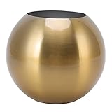 Tomotato Ball Vase, Nordischer Stil Modern Edelstahl Runde Blumenvase Kleine Vasen für Wohnzimmer Büro Tischdekoration Hochzeiten Ornament (Gold)