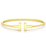 VIVILE Edles Armreif Gold,Edelstahl Armband Damen,Buchstabe T Sterling Silber 925 Armbänder,Dupes,Ideal Geschenk für Frauen，Mode Schmuck