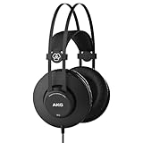 AKG K52 Geschlossener Hochleistungs-Monitoring-Studiokopfhörer, kabelgebunden, leichtes Design, 3,5-mm- und 1/4-Zoll-Adapter, 3 m Kabel - Schwarz