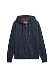 Superdry Herren Verwaschene Essential Kapuzenjacke mit Logo Finster Marineblau L