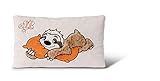 NICI 43491 Kissen Faultier Wave Dave rechteckig 43x25cm– Flauschiges Kuscheltierkissen Faultier-rechteckiges Stofftierkissen, Beige