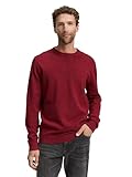 TOM TAILOR Herren 1039805 Pullover, 38762 - Dark Samba Red Melange, M