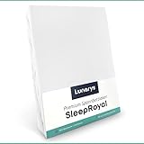 Lunarys® SleepRoyal Luxus Spannbettlaken 160x200 cm - Weiß - 250 g/m² Premium Bettlaken - 40 cm Steghöhe - für hohe Matratzen, Boxspringbett / Matratze + Topper & Wasserbett - Stretch Jersey