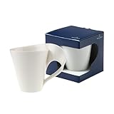 Villeroy & Boch - Newwave Caffè, Tasse Mit Henkel 300 Ml, Spülmaschinenfest, Mikrowellensicher, Geschirr, Kaffeetasse, Kaffee Tasse, Kaffeebecher, Heißgetränkebecher, Weiß, Premium Porzellan