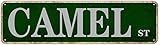Texsource Camel Street Retro Dekoratives Poster Vintage Blechschild Heimdekoration Wandkunst Straßenschild Metall Poster für Man Cave Bar Pub Cafe Home Wall Decor 40,6 x 10,2 cm