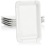 com-four® 6x Edle Porzellan-Teller - Dessert-Teller in weiß - Servierteller im Pommesschalen-Design - 20,5 x 13,5 cm (06 Stück - flach)