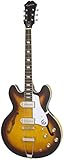 Epiphone Casino Thin-Line Hollow Body E-Gitarre (Vintage Sunburst Lack, Mahagoni Hals, Ahorn Korpus)