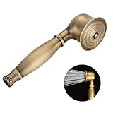 DRELD Retro Duschkopf Messing Handbrause, 1 Stück Duschkopf aus Messing, Antik Brausekopf, Nostalgie Retro Handbrause mit Telefon-Styl Gold Duschkopf (17cm lang, 5cm Kopfdurchmesser)